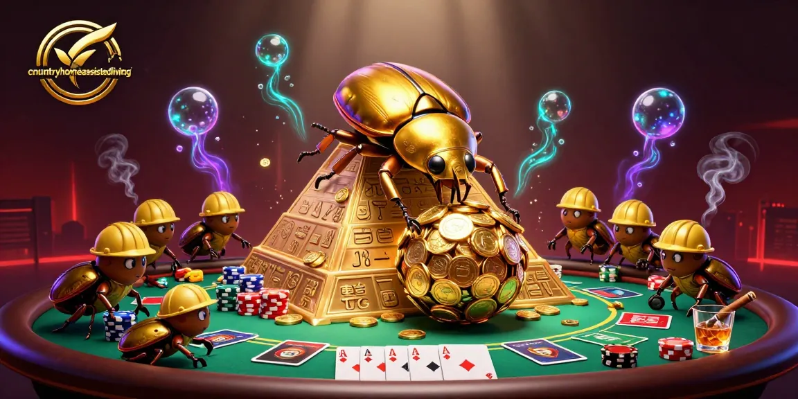 Enhance your gaming with cntryhomeassistedliving's vibrant casino-themed illustration featuring beetles and poker elements.
