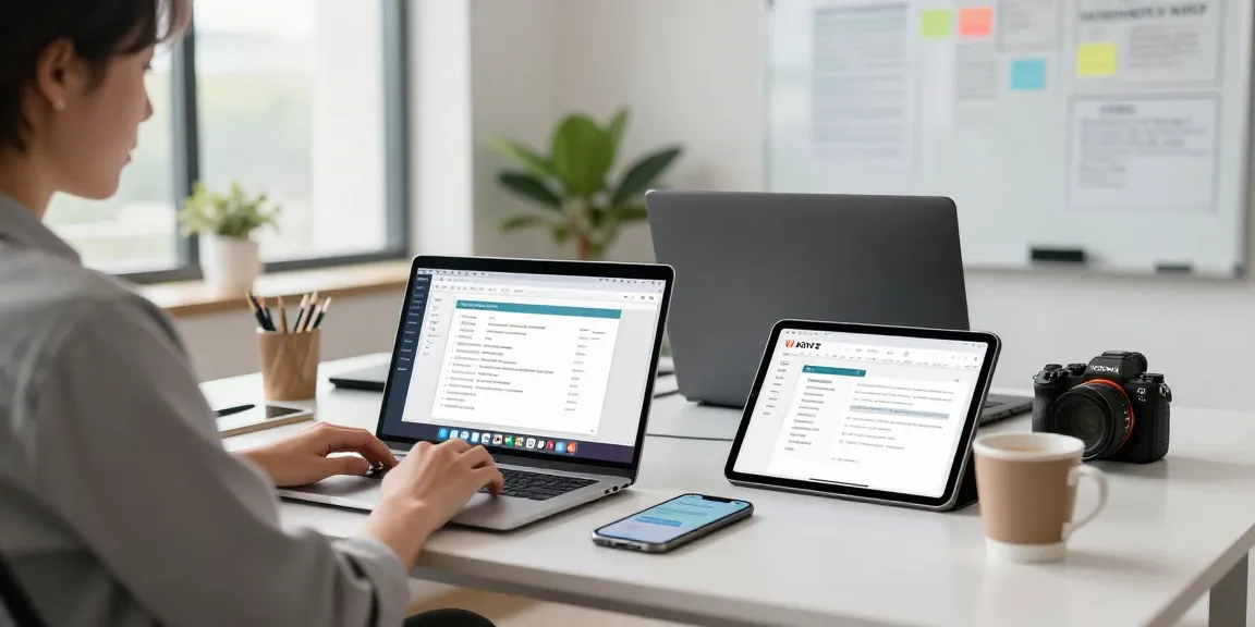 WPS Office 下载在现代协作工作空间中，展示多设备文档同步的高效场景。