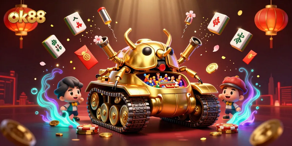 Engage with the exhilarating ok88 gaming experience inside a whimsical golden beetle tank casino.