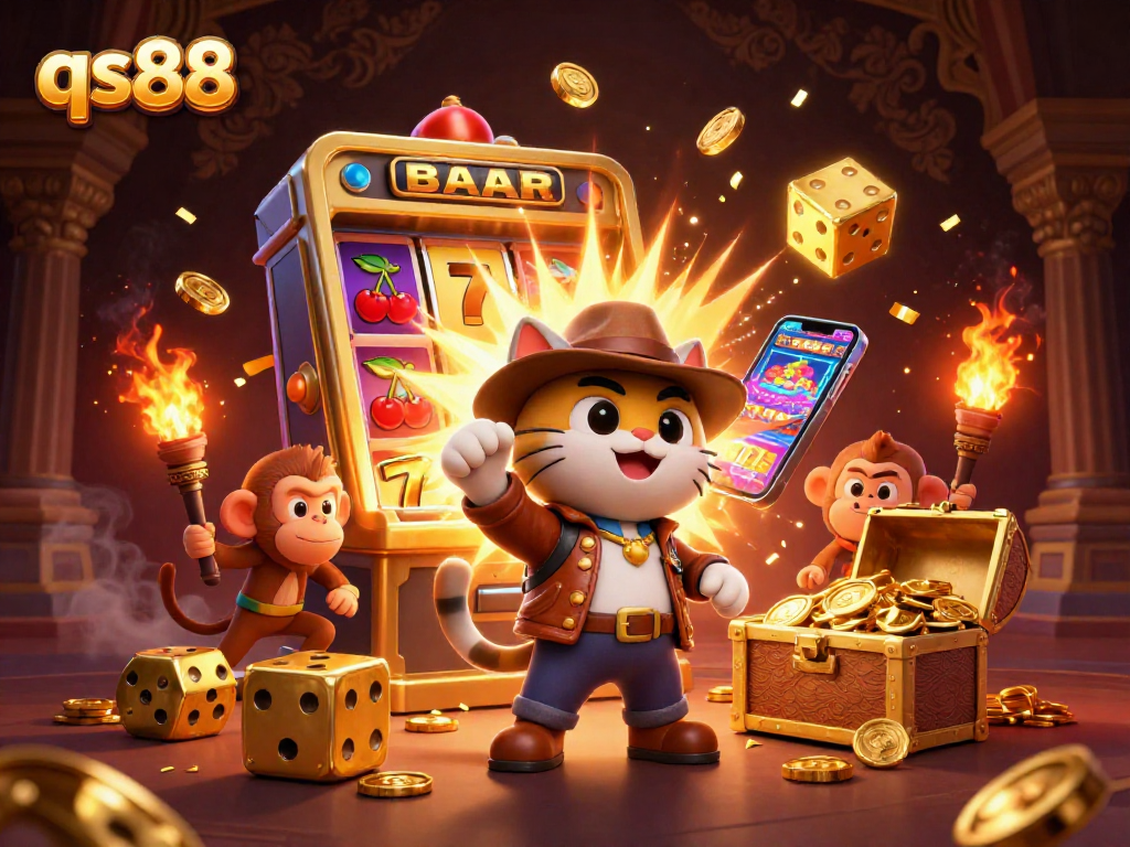 Immerse in the adventure with qs88 as the archaeologist cat uncovers golden treasures and jackpot excitement.