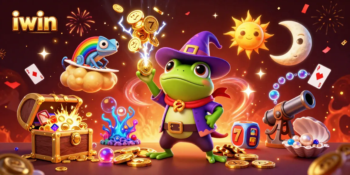 Experience the thrill of iwin through a vibrant, dynamic casino scene filled with gold and excitement.