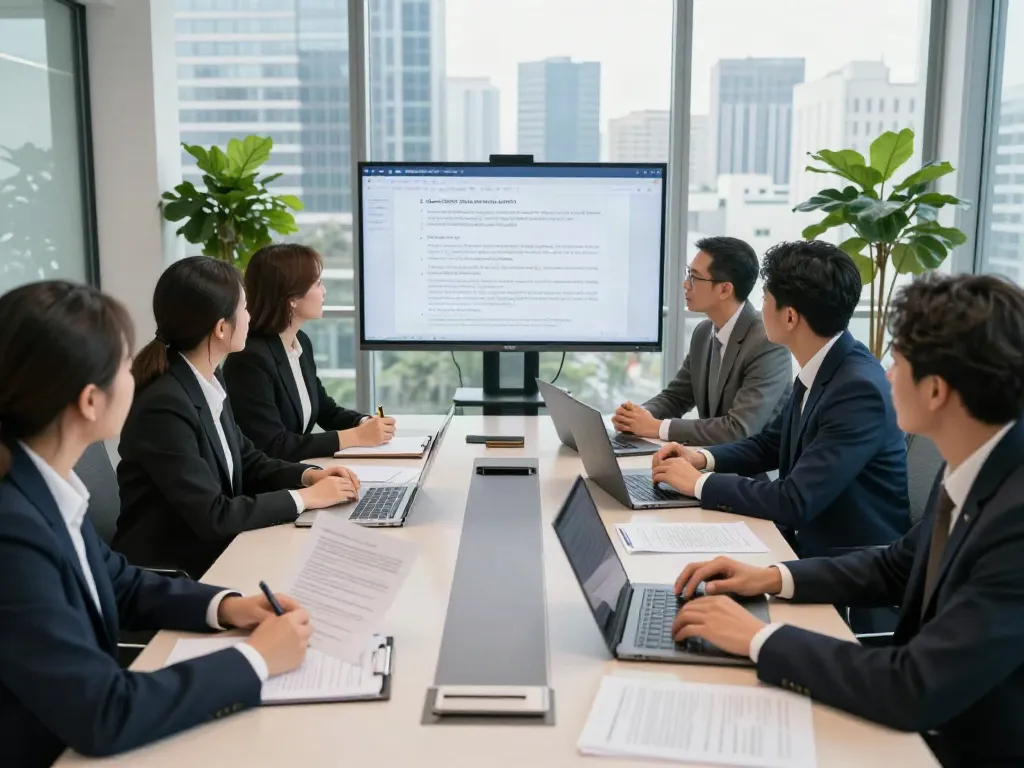Lead Roedl legal advisory team collaborating in modern office setting