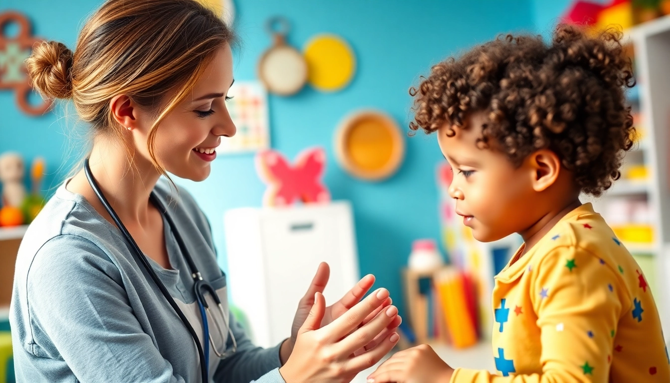 Supportive autism therapy session showcasing interaction between therapist and child.