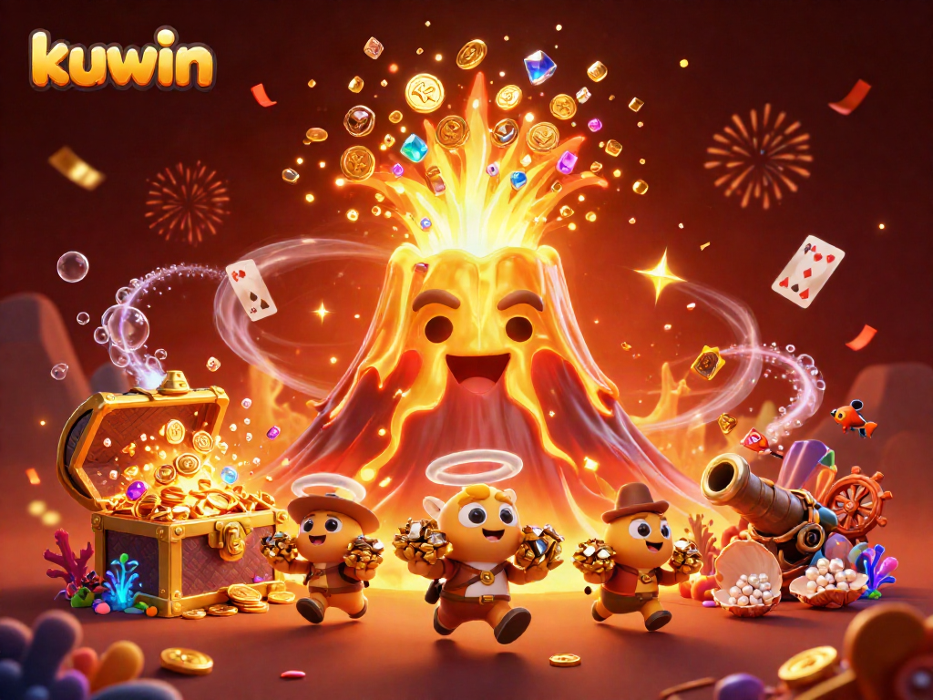 Join the kuwin adventure as treasure flows from a victorious volcano amidst dazzling casino elements.