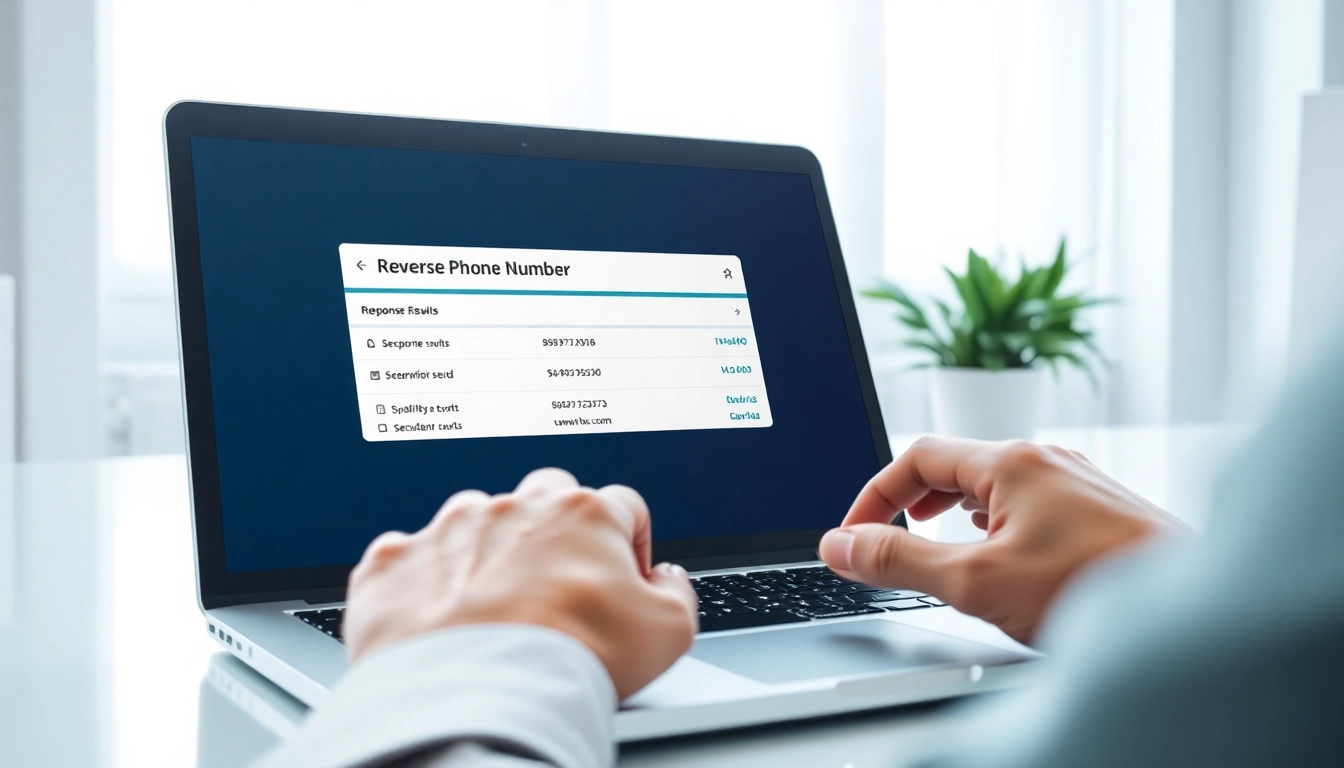 Utilize free phone number lookup uk service on a laptop with professional interface.
