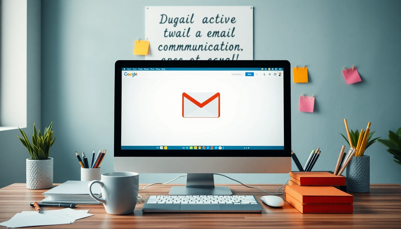 通过gmail下载，展示Gmail界面的工作环境，突显现代电子邮件沟通。