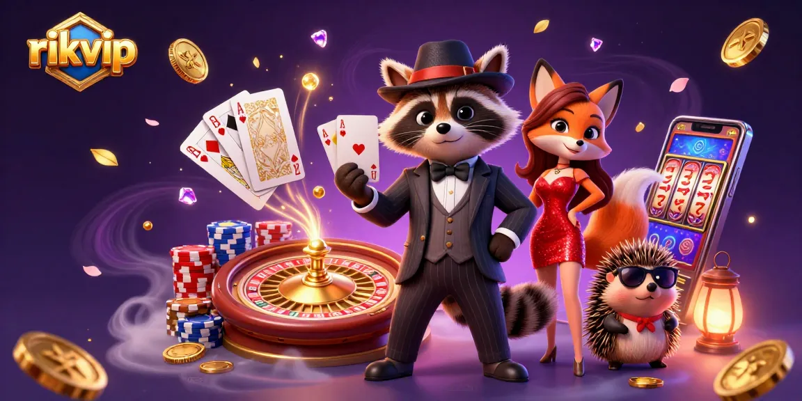 Experience exciting gameplay at rikvip with charming characters amid cascading coins and vibrant casino elements.