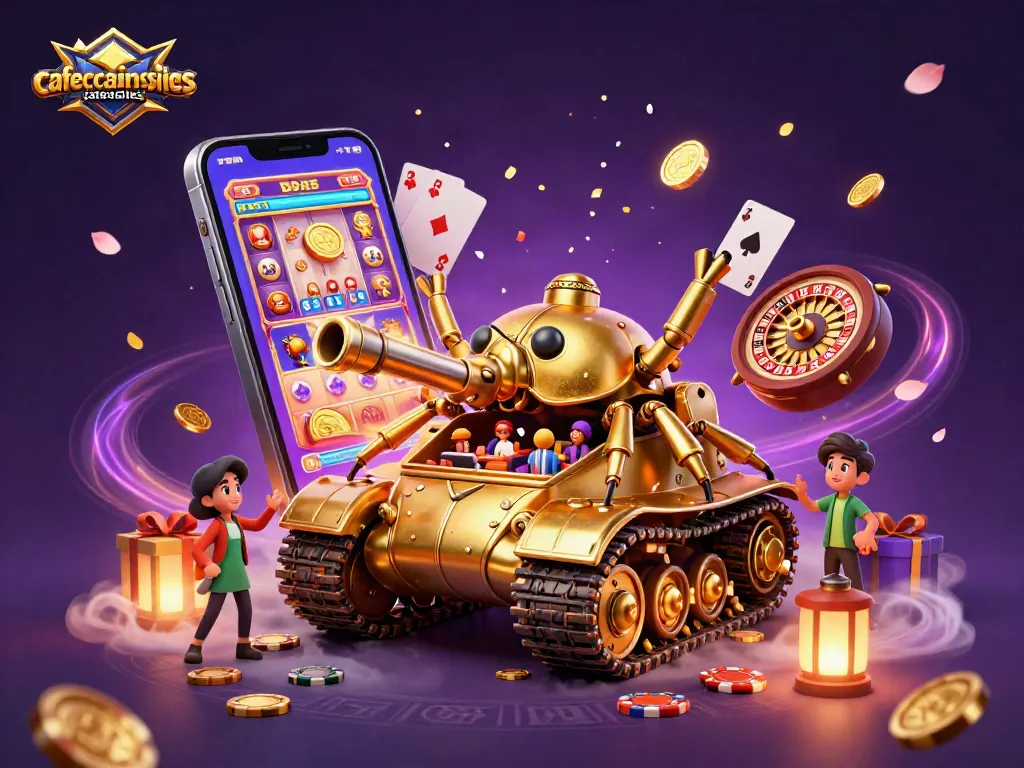 Experience gaming action with cafecasinosistersites golden beetle tank revealing a mini casino bursting with excitement.