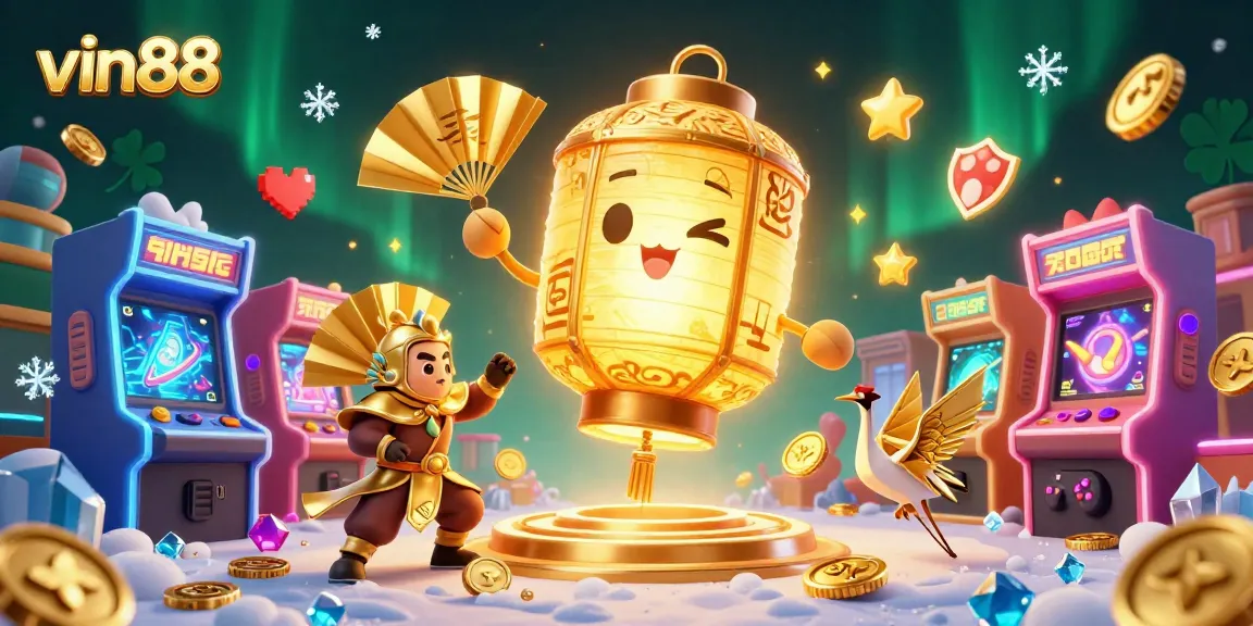 Feel the excitement at vin88 as golden lantern spirits light up a bustling night market casino.