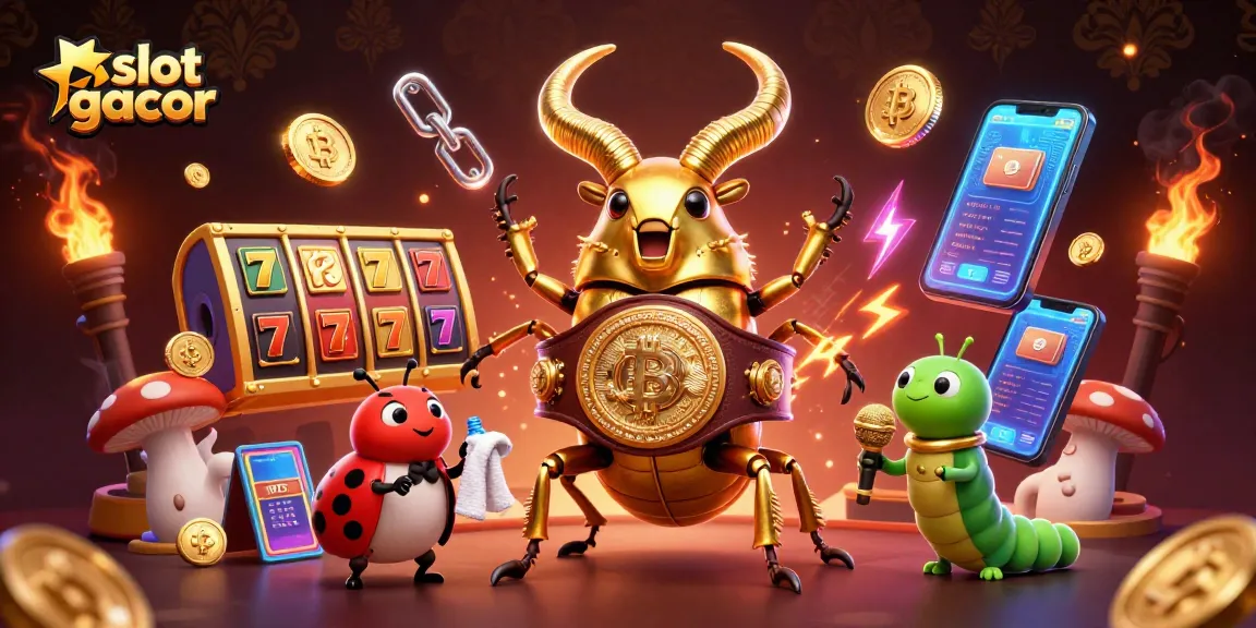 Engage with slot gacor strategies through animated characters in a vibrant casino scene.