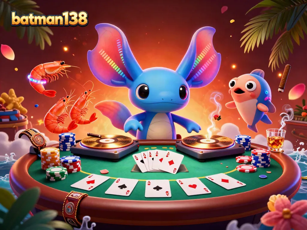 Join the fun and excitement at batman138 with vibrant 3D characters celebrating casino gaming action.