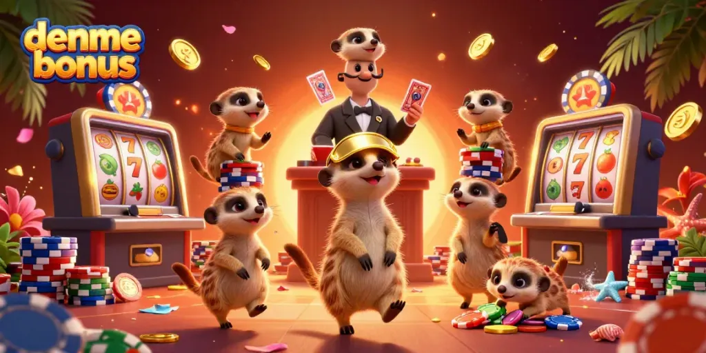 Experience the excitement of deneme bonus slots with lively meerkats running a casino operation.