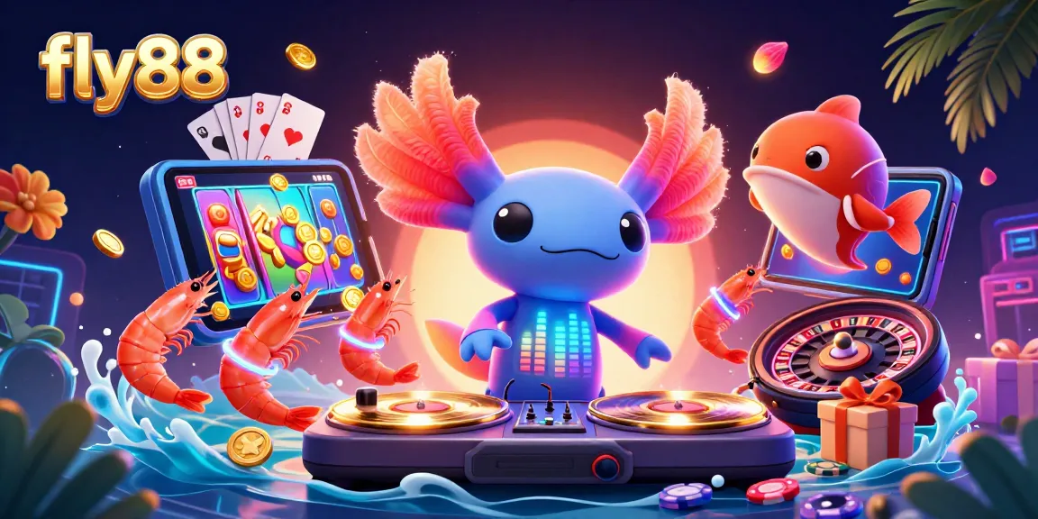 Engage in fly88 gaming with vibrant slot reels and dynamic characters under the ocean.