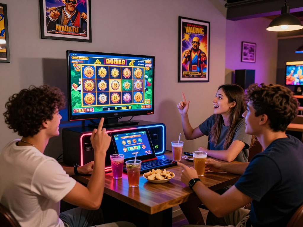 Pengalaman bermain slot88 dengan teman-teman di ruang modern yang cerah.