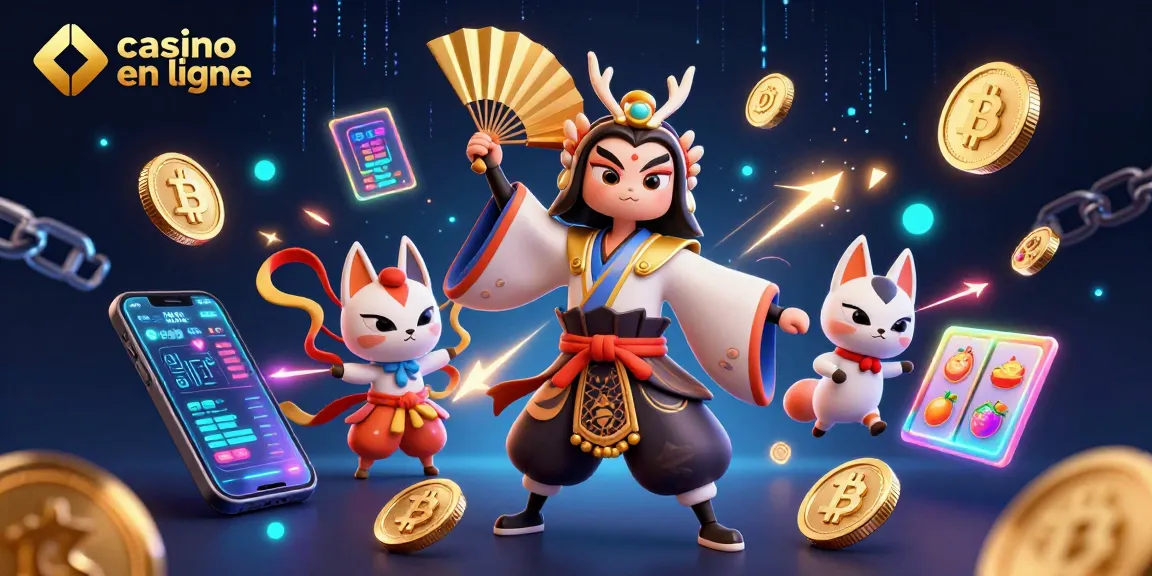 Jouez à des jeux de casino en ligne avec des personnages 3D captivants et des éléments de crypto-monnaie brillants.
