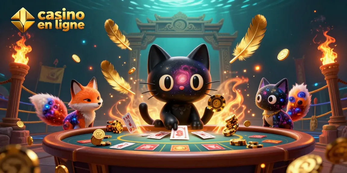 Jouer aux jeux de table à casino en ligne avec un chat gravitationnel et un renard nébuleux.