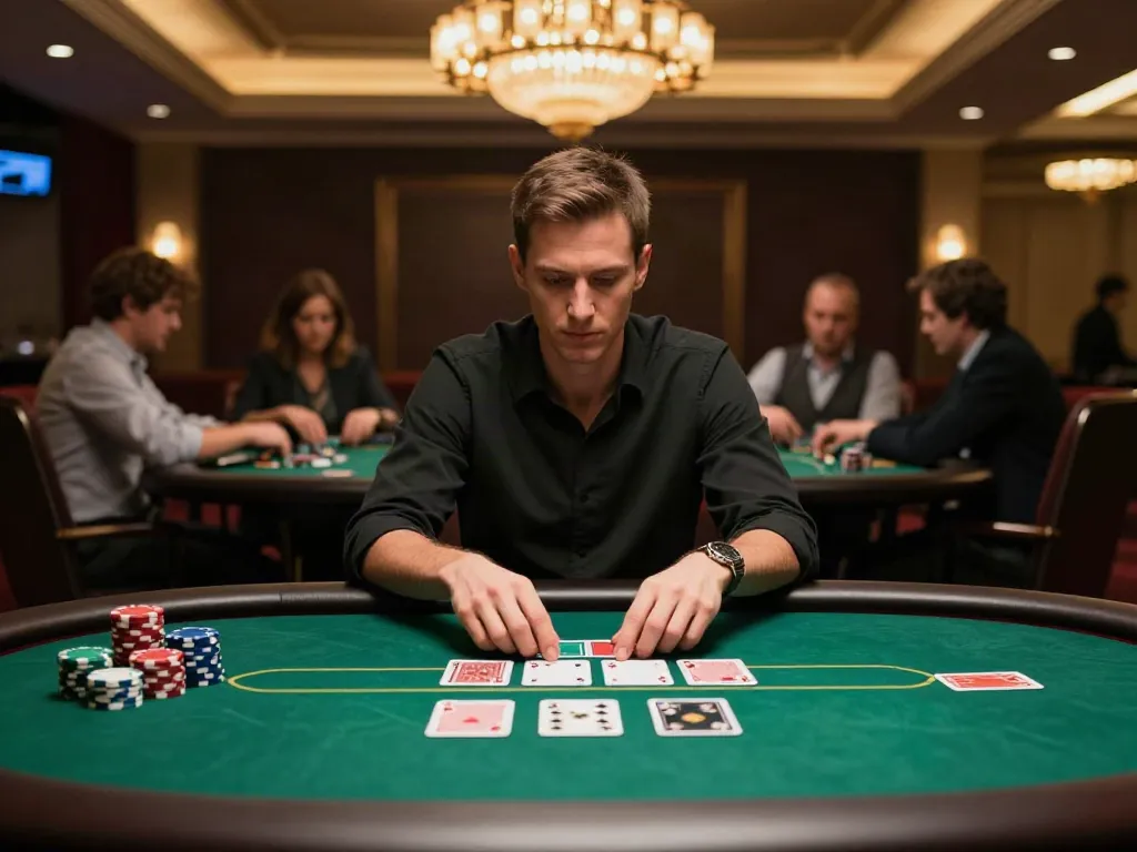 Parsbet ortamında poker oynayan kişiyi gösteren bir görüntü
