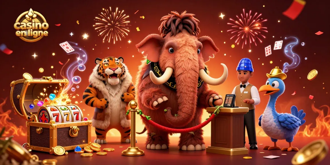 Découvre le casino en ligne avec un mammouth de sécurité et un tigre VIP au cœur de l'action.