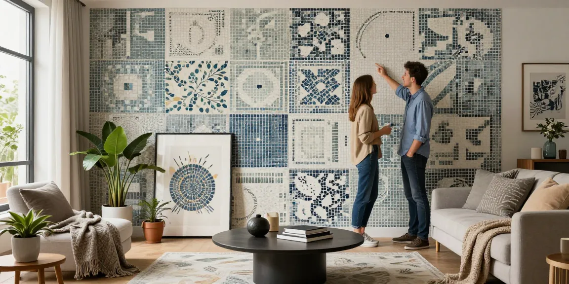 Mosaic tiles Sydney enhance the elegance of a modern living room, showcasing stunning design elements.
