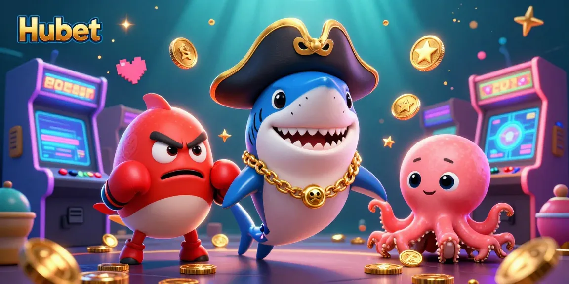 Engage with Hubet's vibrant gaming experience featuring an illustrated scene with sea creatures and casino elements.