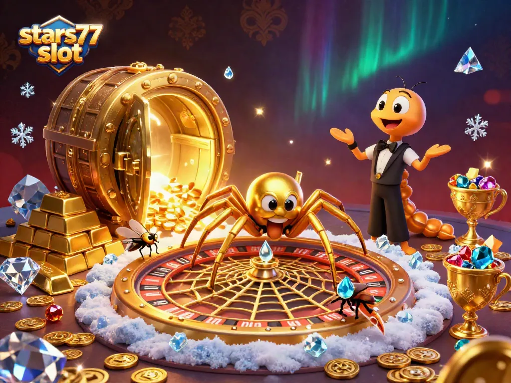 Permainan slot stars77 slot dengan laba-laba berkilau dan croupier sentipede, hadiah menanti!