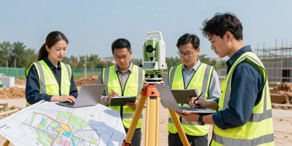 Surveyors conducting land surveys and utility mapping using advanced equipment in London.