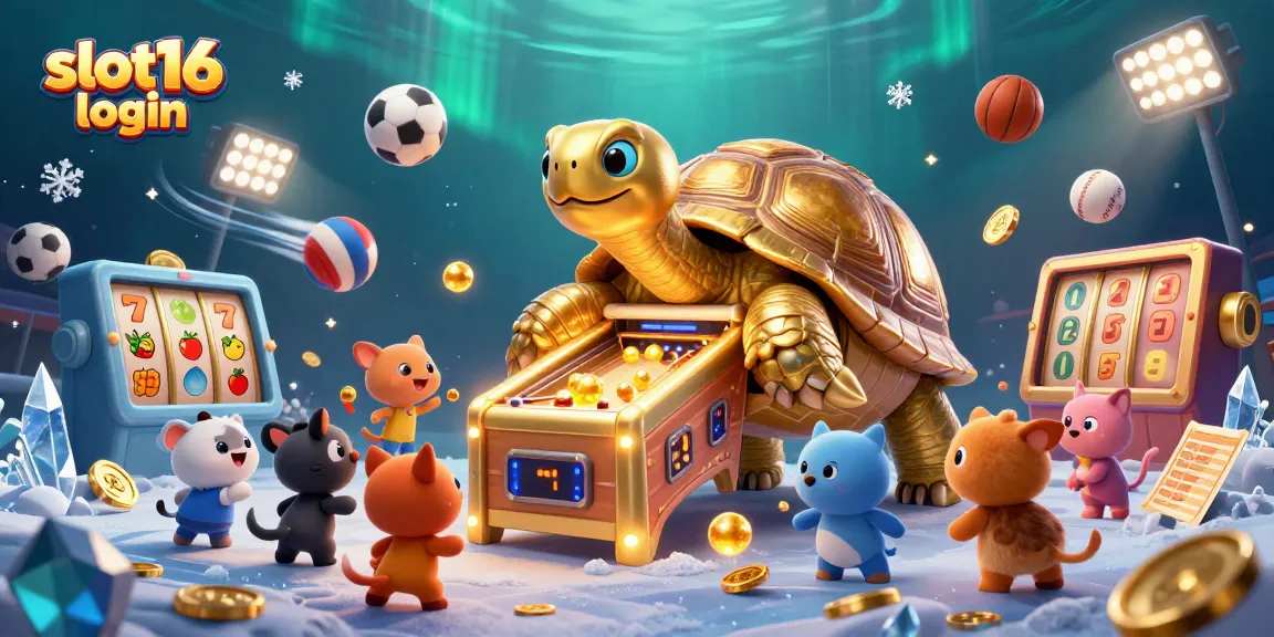 Experience thrilling gameplay at slot16 login with a vibrant 3D casino scene featuring exciting elements.