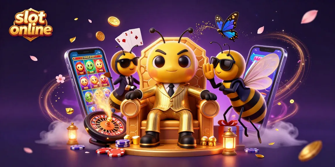 Engage with thrilling slot online games, featuring a vivid 3D illustration of a bumblebee mob boss.