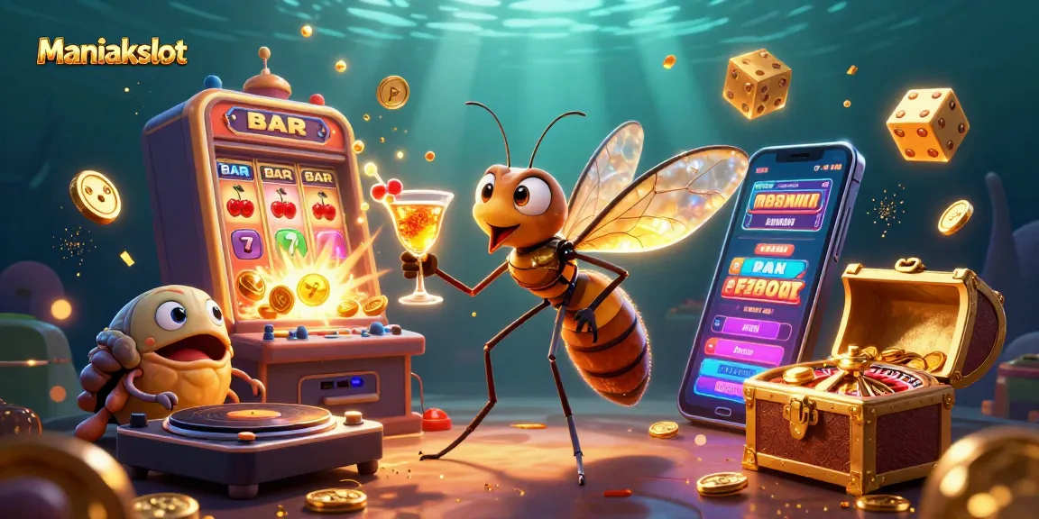 Experience the thrilling gameplay of Maniakslot with vibrant casino characters and dynamic elements.