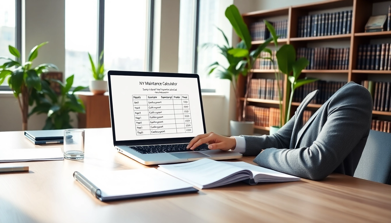 A family law attorney using the NY maintenance calculator with child support to assist clients.