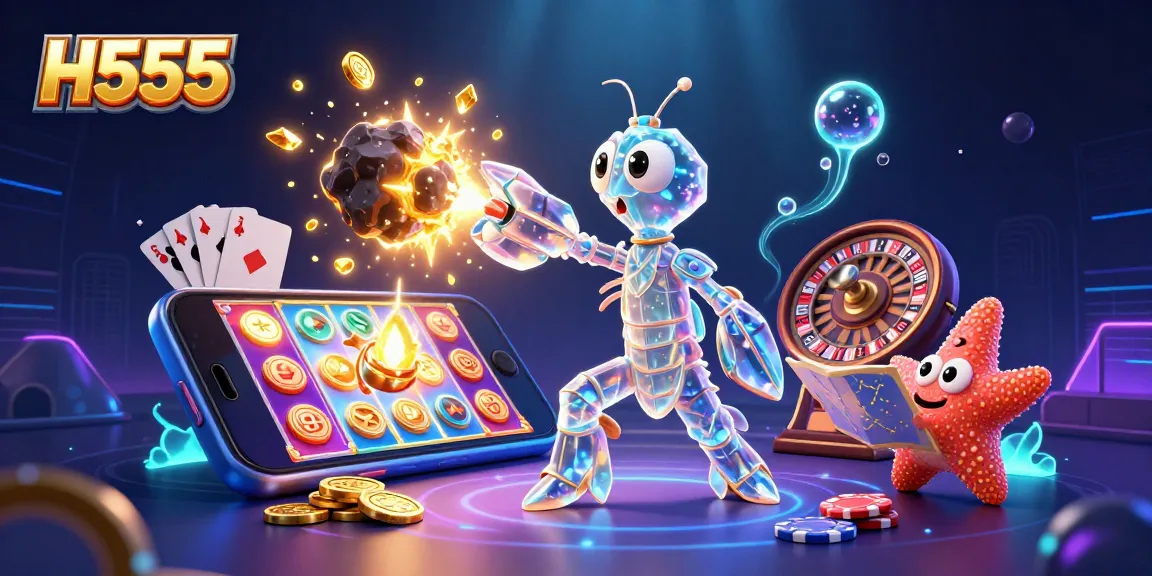 Experience H555 with a galactic samurai mantis shrimp amidst a dazzling explosion of casino games and rewards.