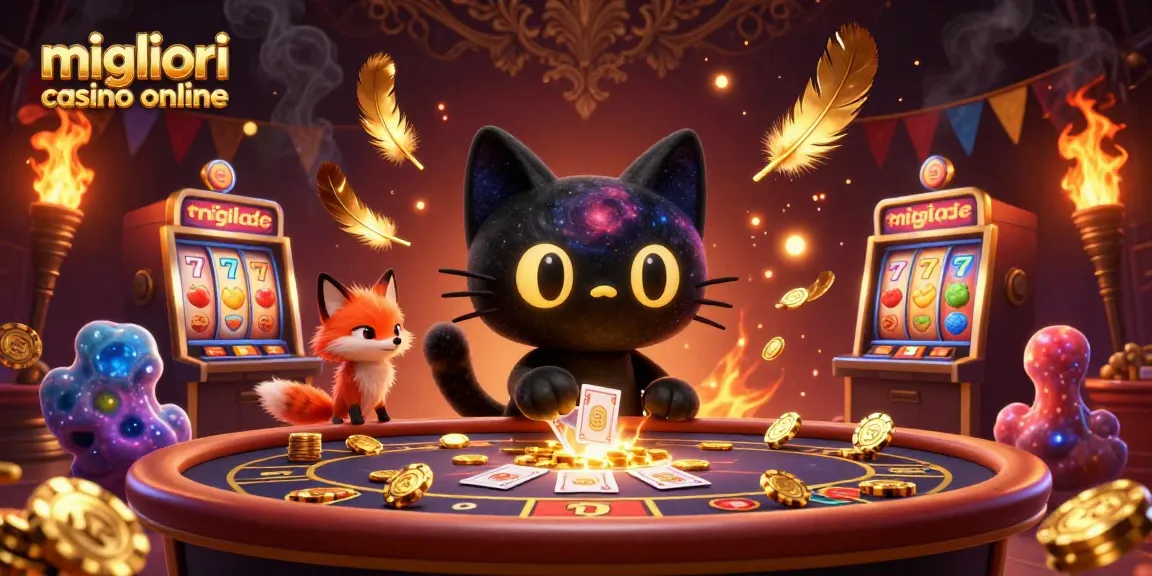 Gioca nei migliori casinò online con il gatto nero che attira fiches e carte d'oro.