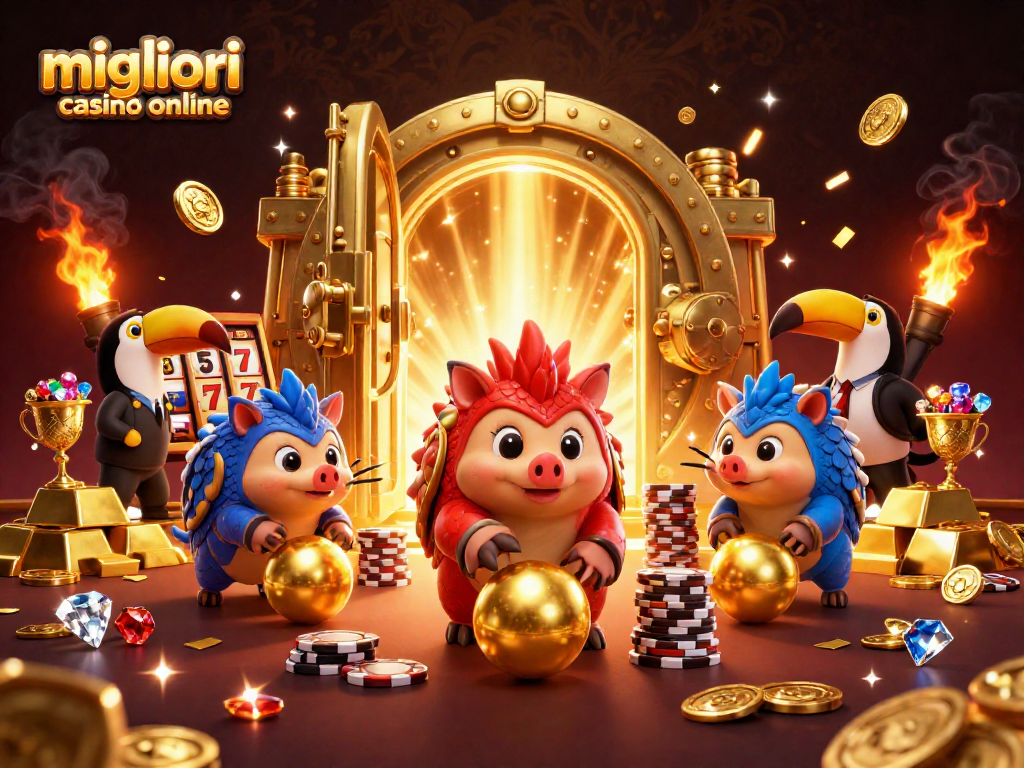 Scoprire i migliori casino online con una scena vivace di un gioco avvincente tra pangolini.