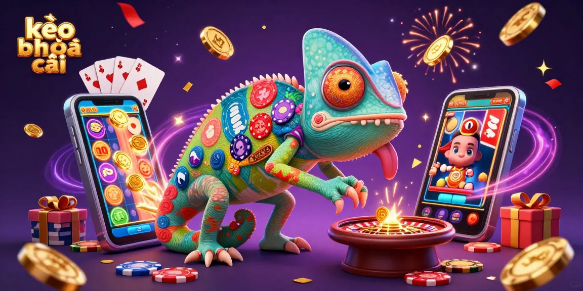 Engage with kèo nhà cái excitement as the chameleon casino owner captures golden coins amid dynamic gaming elements.