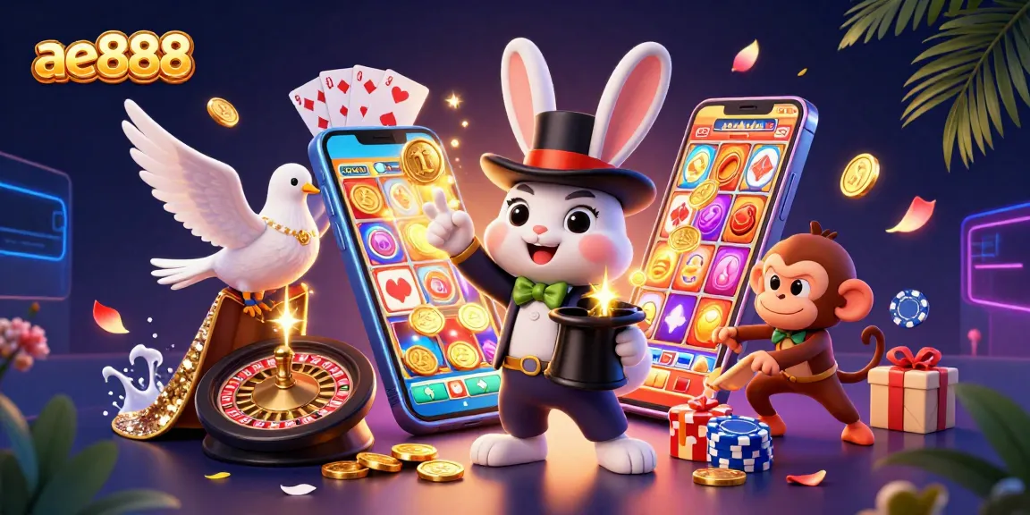 Experience winning thrills at ae888 with charming characters in a vibrant casino setting.