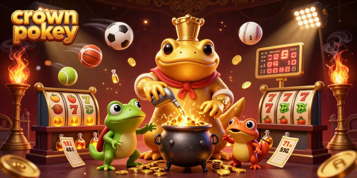 Play crown pokies with vibrant golden illustrations of a giant salamander and enchanted elements.