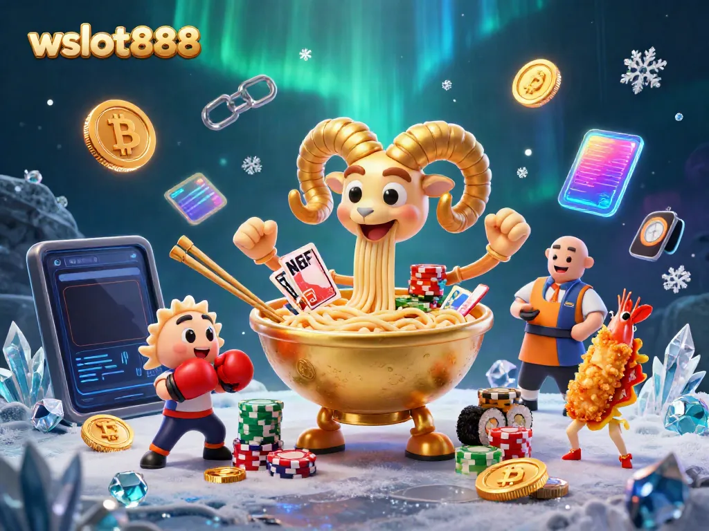 Gambarkan pengalaman bermain slot di wslot888 dengan karakter kartun dinamis dan elemen kasino menarik.