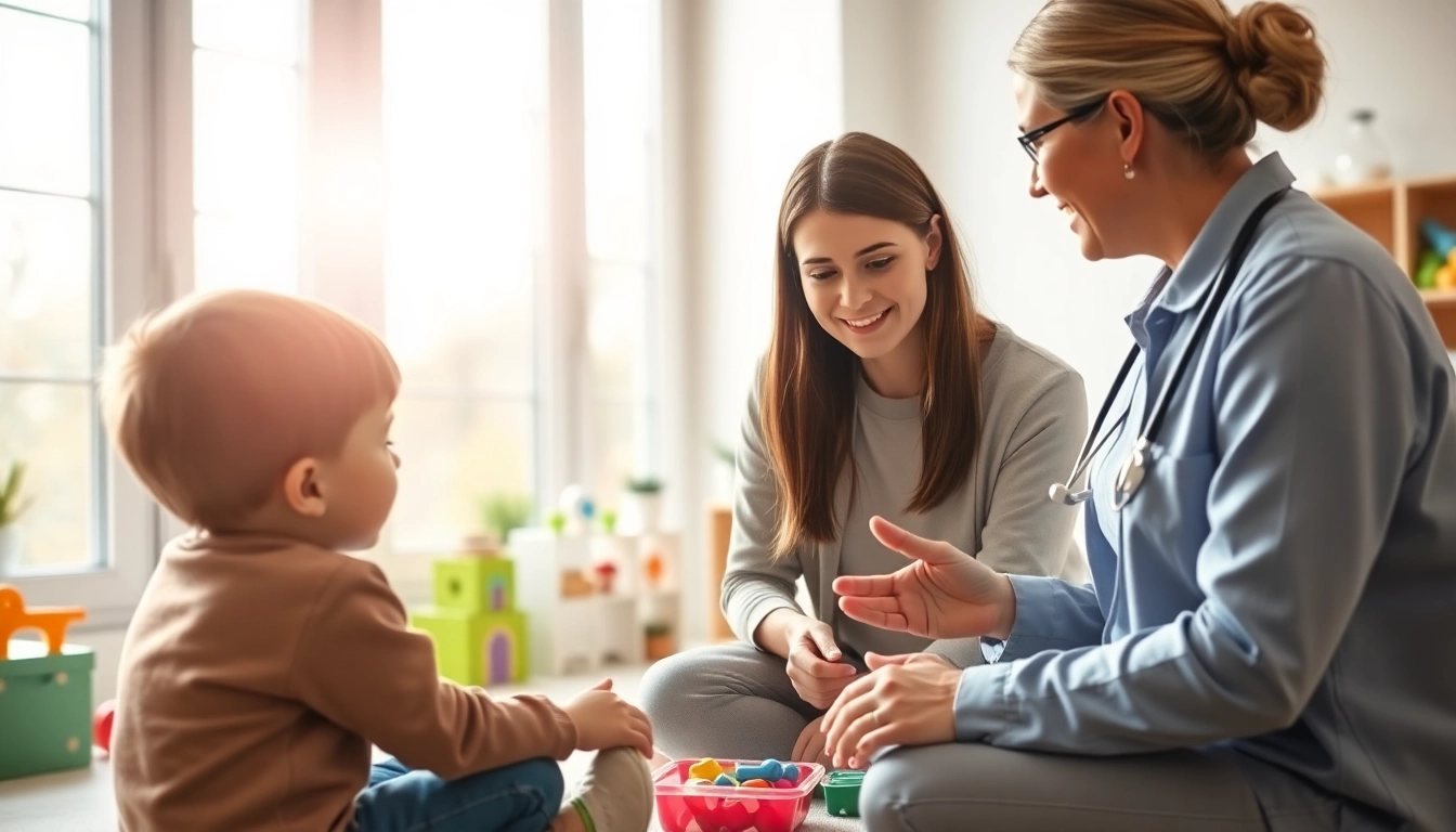 Engaging Autism Therapy session between a therapist and child in a bright, supportive environment.