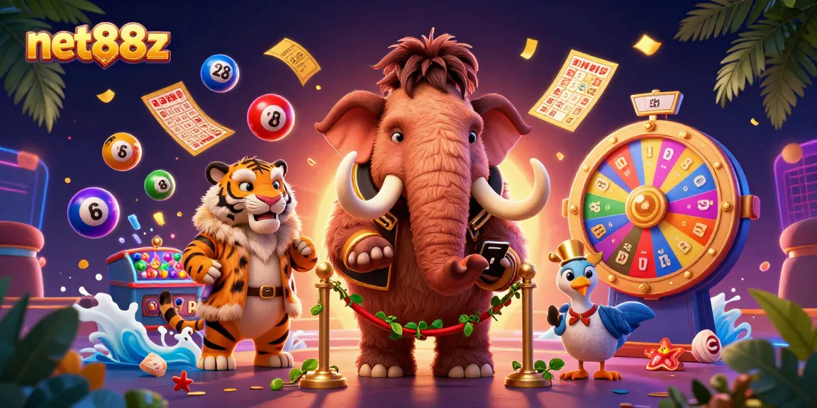 Engage with net88z's vibrant lottery scene featuring unique 3D characters and dynamic game elements.
