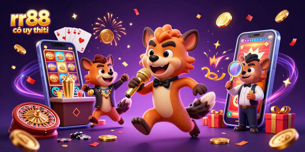 Engage with rr88 có uy tín in this animated casino scene featuring hyenas in action.