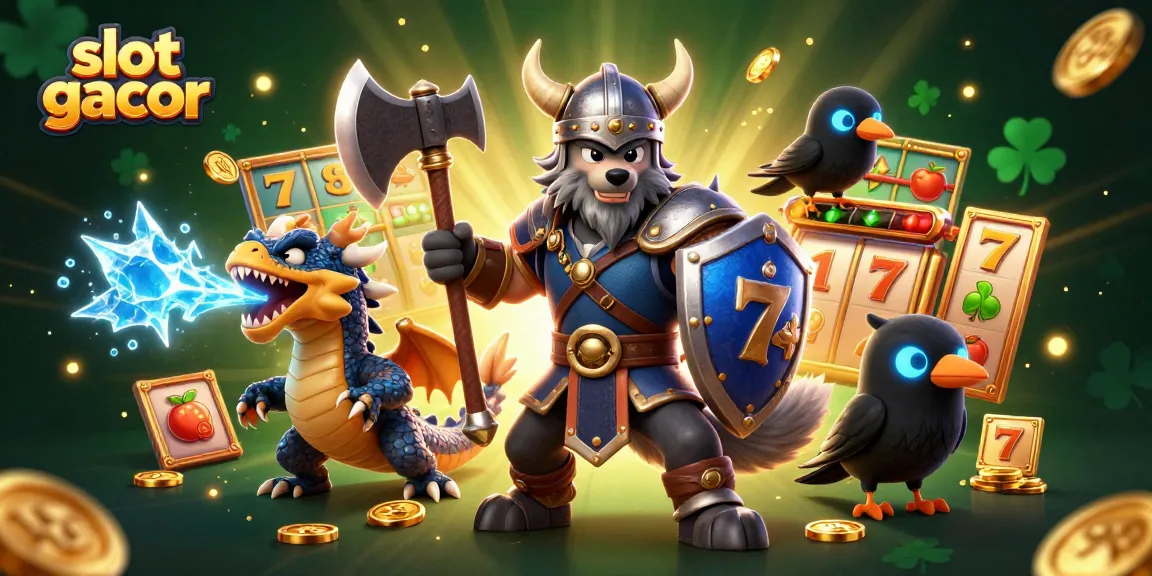 Experience the thrill of slot gacor with a vibrant 3D scene showcasing unique characters and dynamic gaming elements.