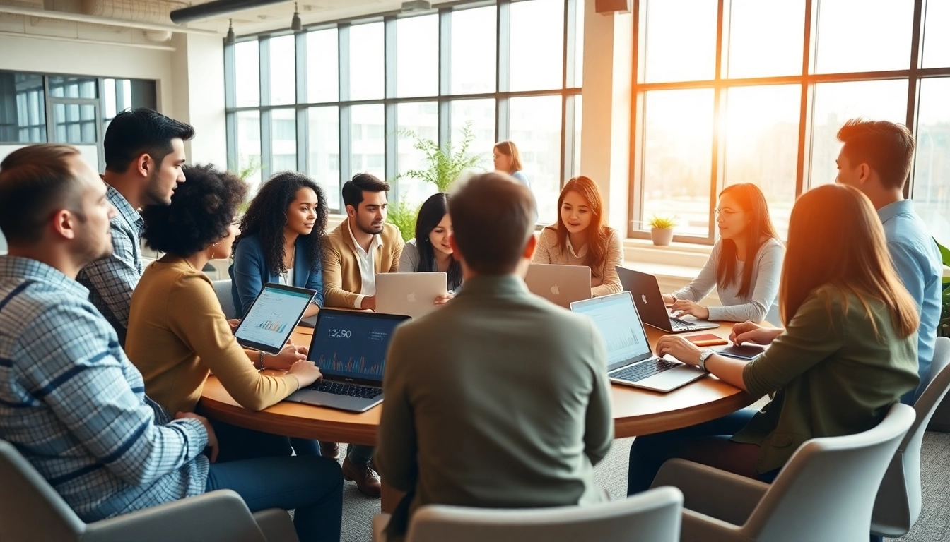 Engaging team collaboration in digital marketing agency services environment