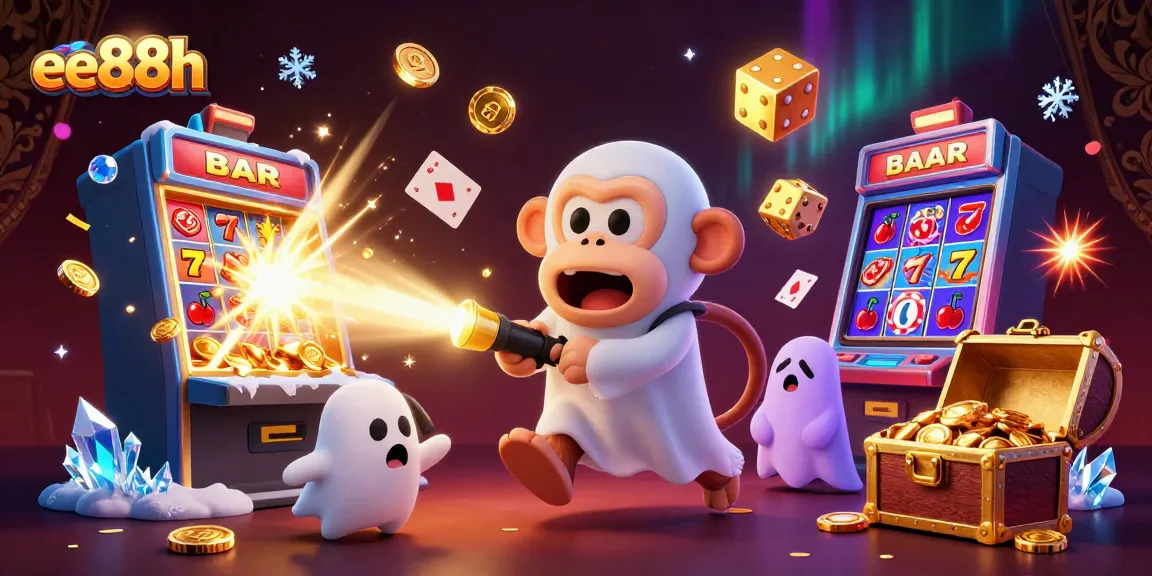 Experience thrilling gaming adventures at ee88h with a playful poltergeist monkey and ghost-hunter puppy.