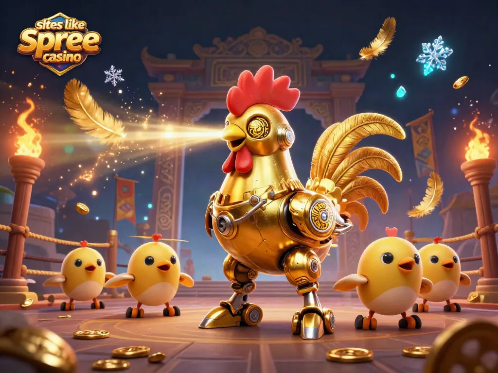 Experience the excitement at sites like spree casino with a vibrant 3D scene featuring futuristic characters in a casino environment.