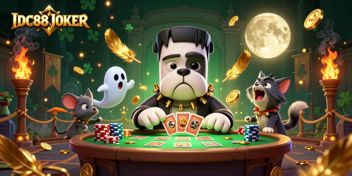 IDC88JOKER dealer promotes excitement with a lively 3D casino scene featuring unique characters.
