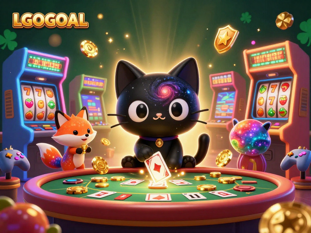 Join the excitement at LGOGOAL with dynamic 3D characters captivating casino chip action and vibrant game elements.