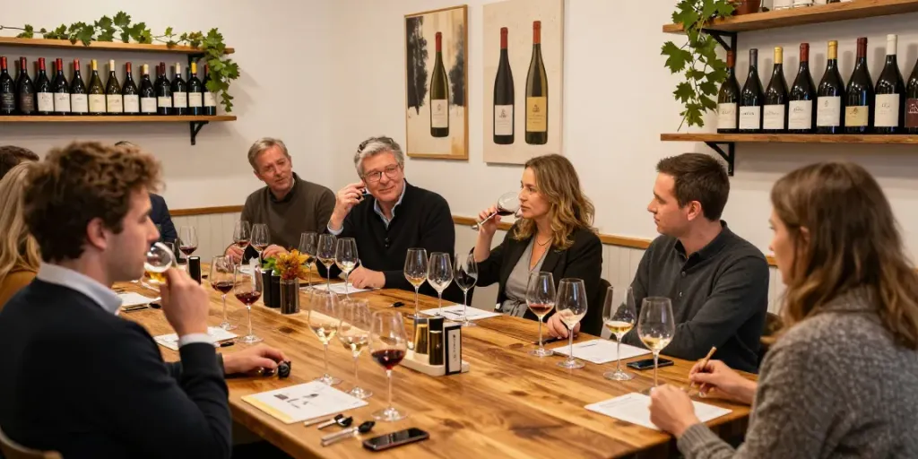 A vibrant wine tasting event at the AVP Wine Collective showcasing fine wines and enthusiastic attendees engaged in conversations.