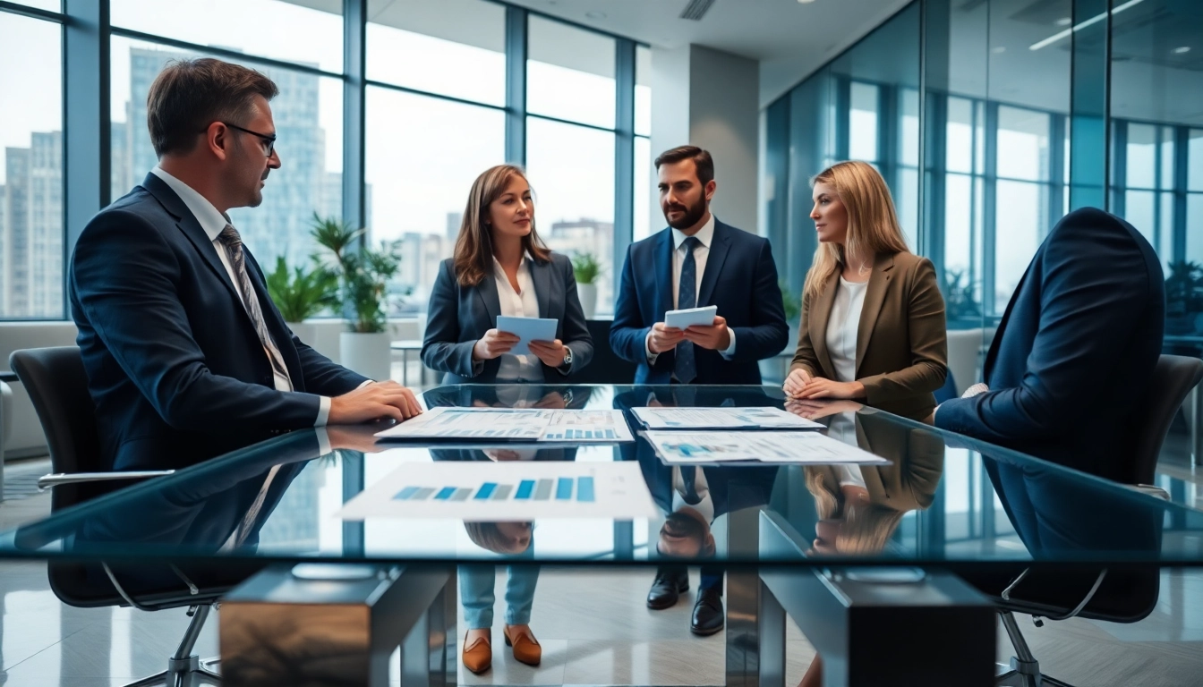 B2B mystery shopping scene highlighting a professional interaction in a modern office.