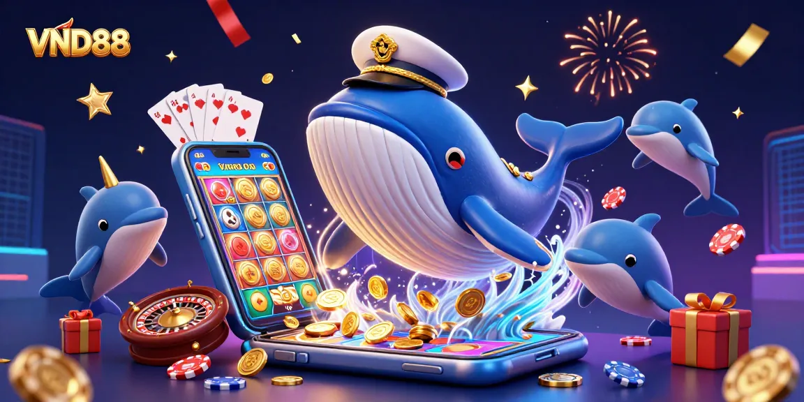 Experience VND88's thrilling gameplay with vibrant characters and casino elements in an enchanting scene.