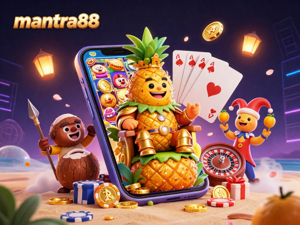 Join the fun at mantra88 with vibrant casino elements and characters for an exciting gaming experience.